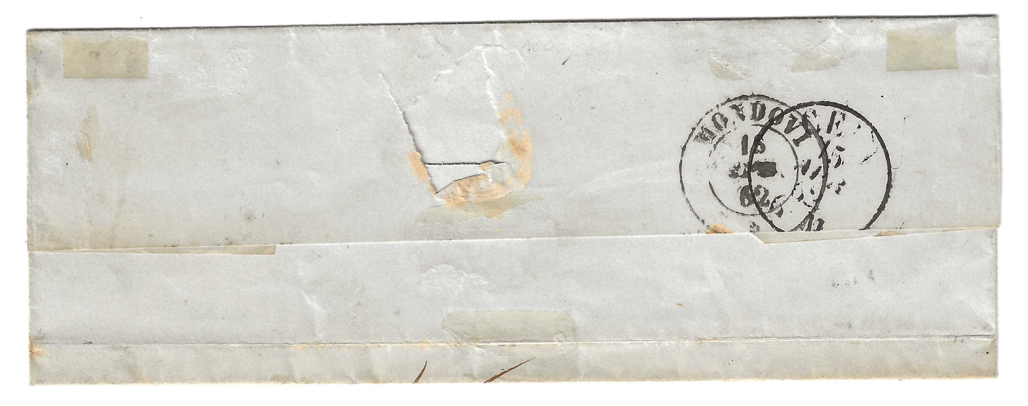 1862 Regno di Sardegna - Piego di lettera da MILLESIMO a Mondovì con francobollo da  20 c. IV emissione