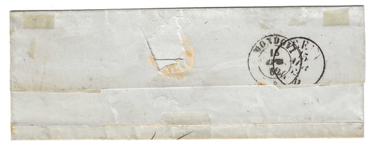 1862 Regno di Sardegna - Piego di lettera da MILLESIMO a Mondovì con francobollo da  20 c. IV emissione