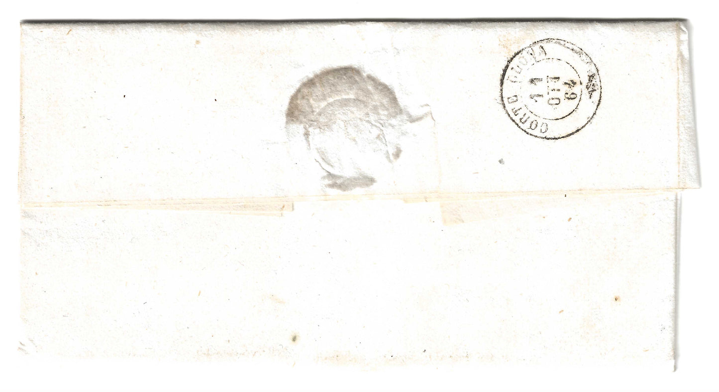 1864 Regno d'Italia - Lettera da ROSATE a Corte Olona con francobolli da 5 e 10 cent. De La Rue
