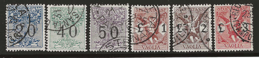 1924 Regno d'Italia - Serie completa francobolli Segnatasse per vaglia usata