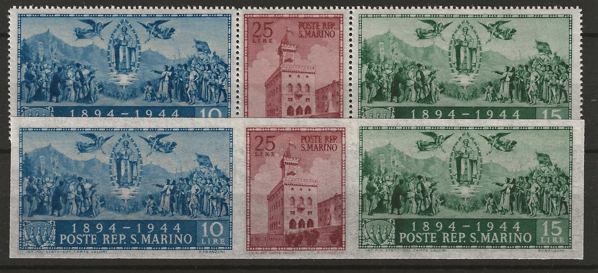 1945 San Marino - Serie francobolli Palazzo del Governo dentellati e non dentellati MNH**