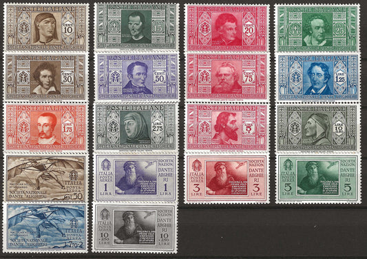 1932 Regno d'Italia - Serie completa francobolli Pro Società Dante Alighieri MH*/MNH**