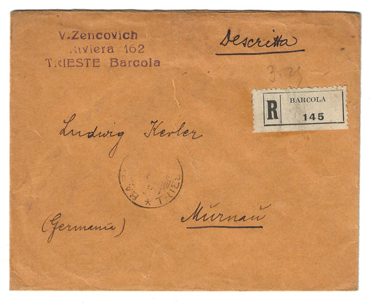 1928 Regno d'Italia busta per la Germania con francobolli 2,55 l. Parmeggiani e 30 c. Emanuele Filiberto