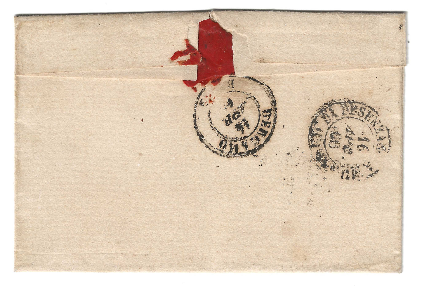 1866 Regno d'Italia - Piego da TAGLIUNO a Bergamo con ferro di cavallo varietà