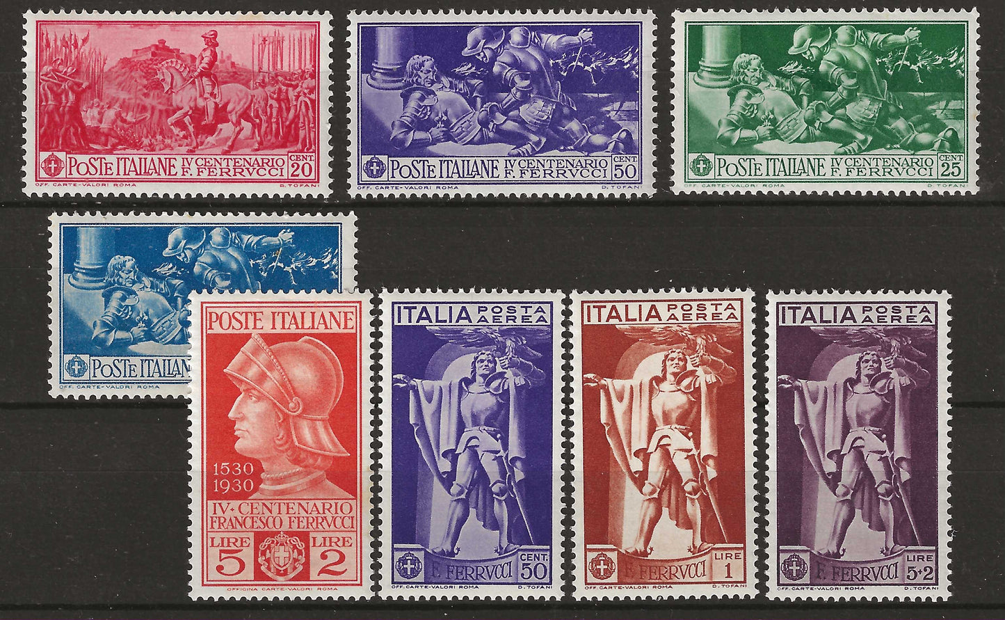 1930 Regno d'Italia - Serie completa ordinaria + aerea francobolli Francesco Ferrucci MH*