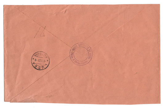 1931 Regno d'Italia busta per Lucca da Monsummano con francobollo da 2,55 l. rosso tipo Parmeggiani