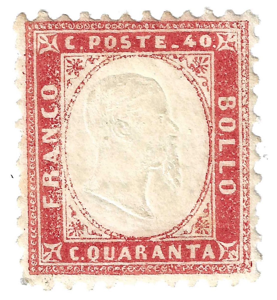 1862 Regno d'Italia - Francobollo da 40 cent. tipo di Sardegna nuovo MNH**