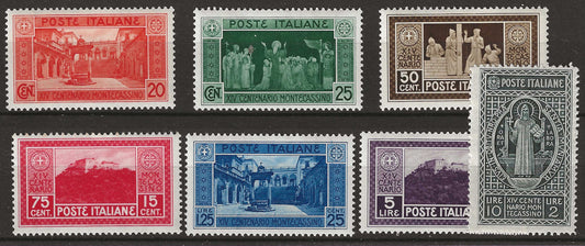 1929 Regno d'Italia - Serie completa francobolli Abbazia di Montecassino MNH**