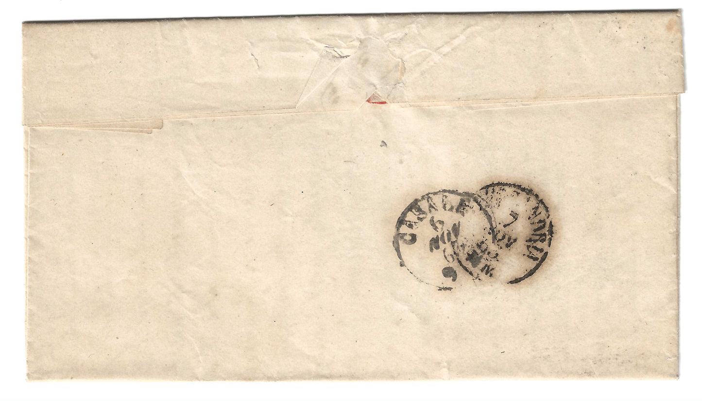1863 Regno d'Italia - Piego da CERRINA R. ad Alessandria con francobollo da 15 c. litografico del II tipo