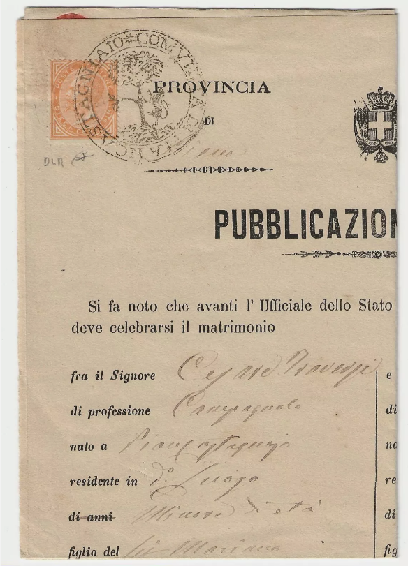 1863 Regno d'Italia - 10 c. arancio De La Rue Londra isolato su foglio