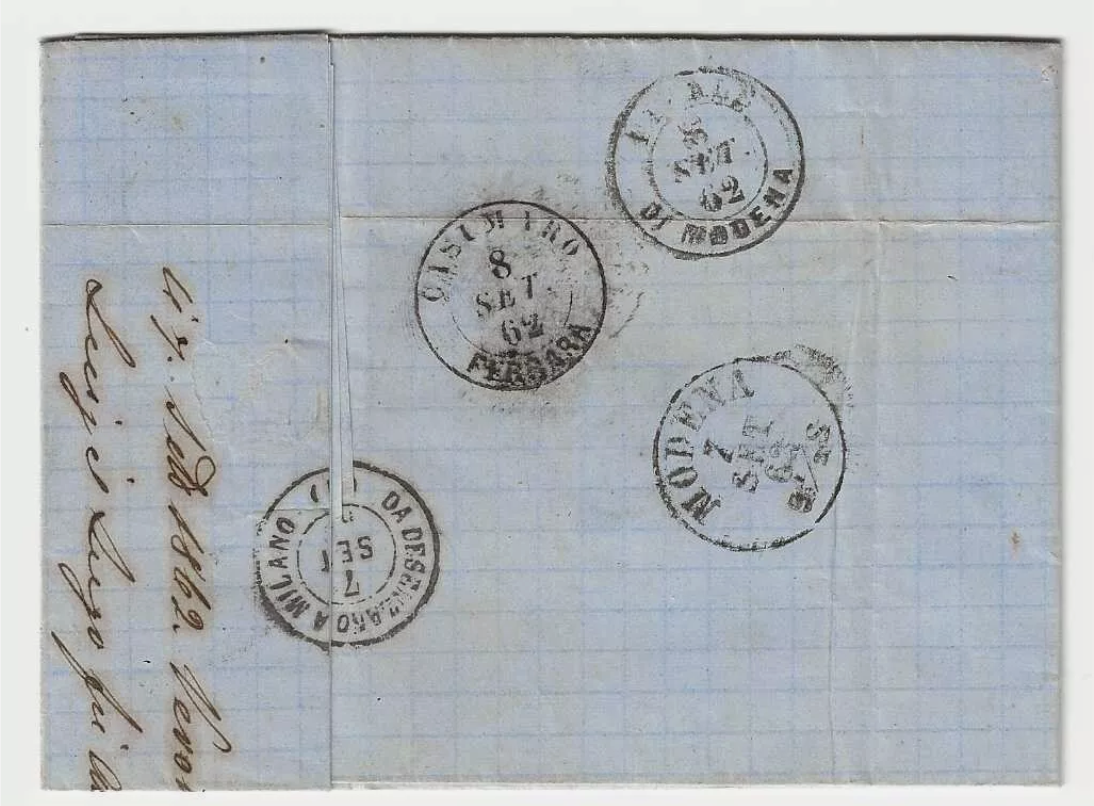 1862 Regno - 20 c. indaco bordo foglio non dentellato in basso Bergamo Bassa