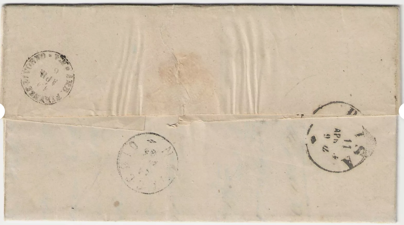 1863 Regno d'Italia - 5 cent. De La Rue su lettera per Pisa con annullo Calci