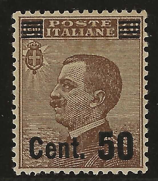 1923 Regno d'Italia - Michetti 50 su 40 cent. con decalco del bollo MNH**