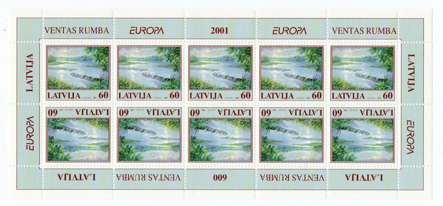 2001 - Europa CEPT (Lettonia) - Acqua ricchezza naturale, minifoglio MNH**