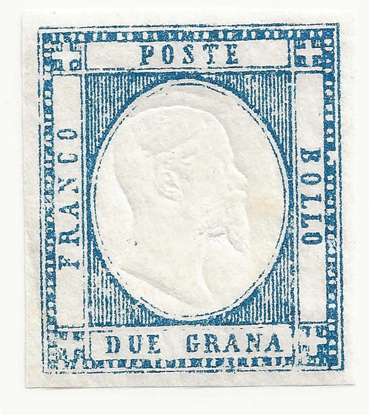 1861 Antichi Stati (Province napoletane) - 2 grana azzurro chiaro MNH**