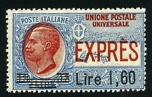 1924 Regno d'Italia - 1,60 su 1,20 L. Espresso rosso leggermente spostato MNH**