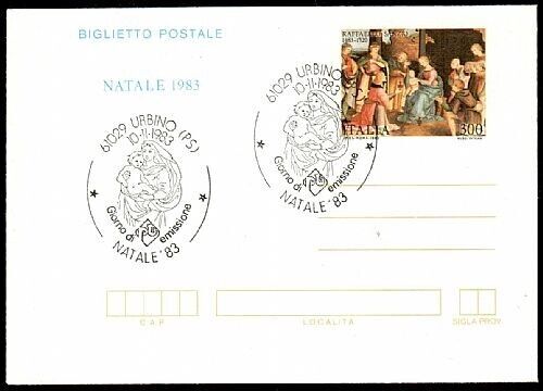 Repubblica italiana - Biglietto postale 300 L. Natale 1983 FDC B 57