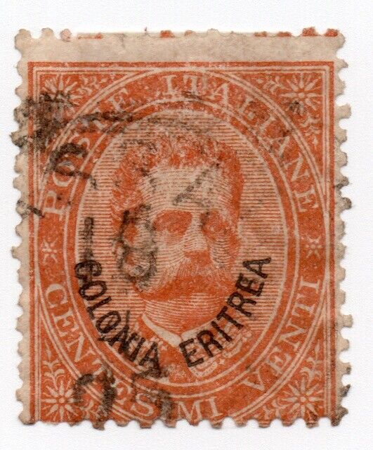 1893 - Colonie italiane (Eritrea) - Valori d'italia del '83, 20 c. arancio usato