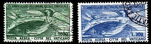 1949 Vaticano - Posta aerea UPU serie completa usata