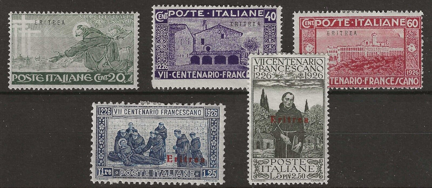 1926 Colonie (Eritrea) - Serie completa S. Francesco MH*