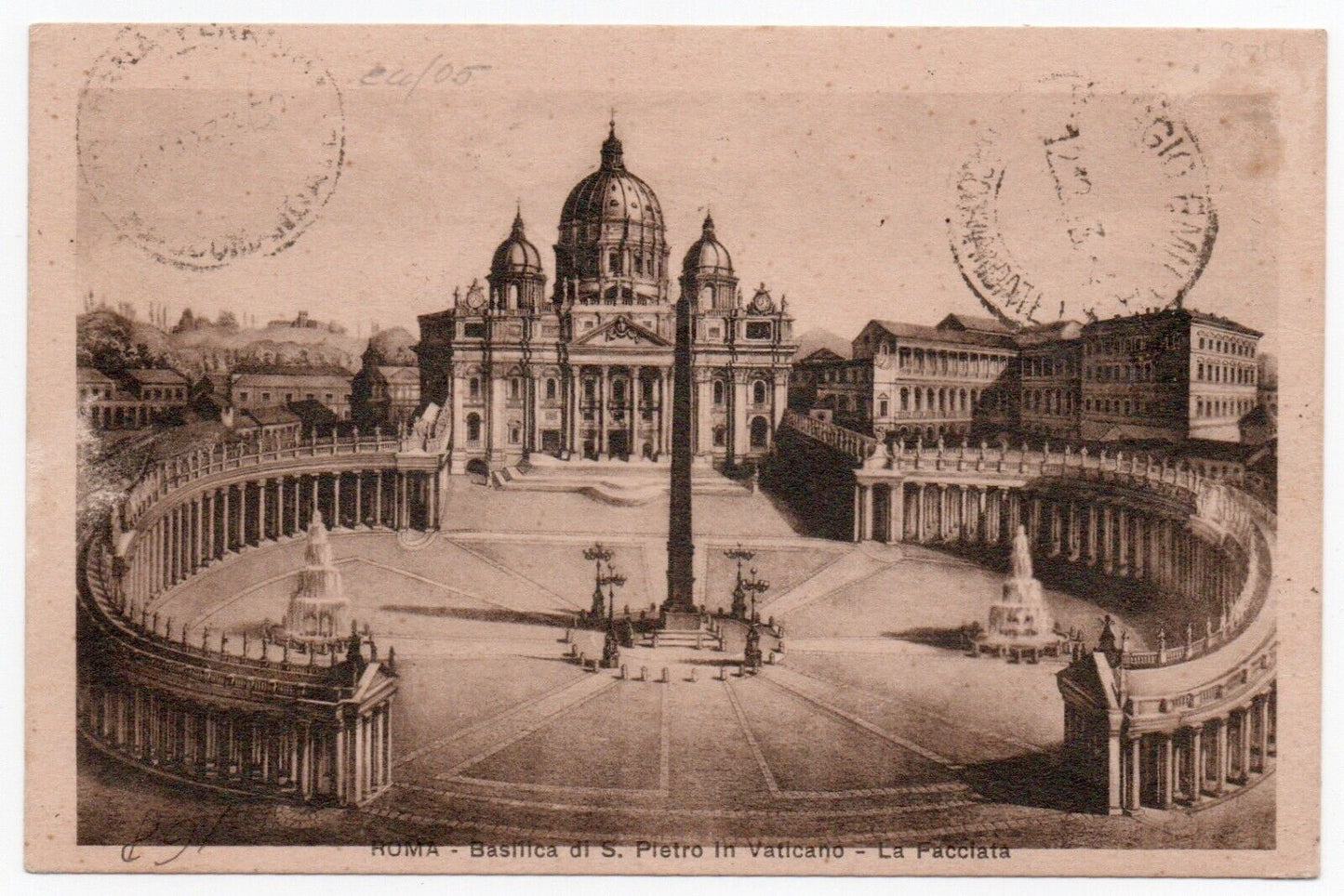 Vaticano - Valori serie "Giardini" 1933 su cartolina per Reggio Emilia 11.12.33