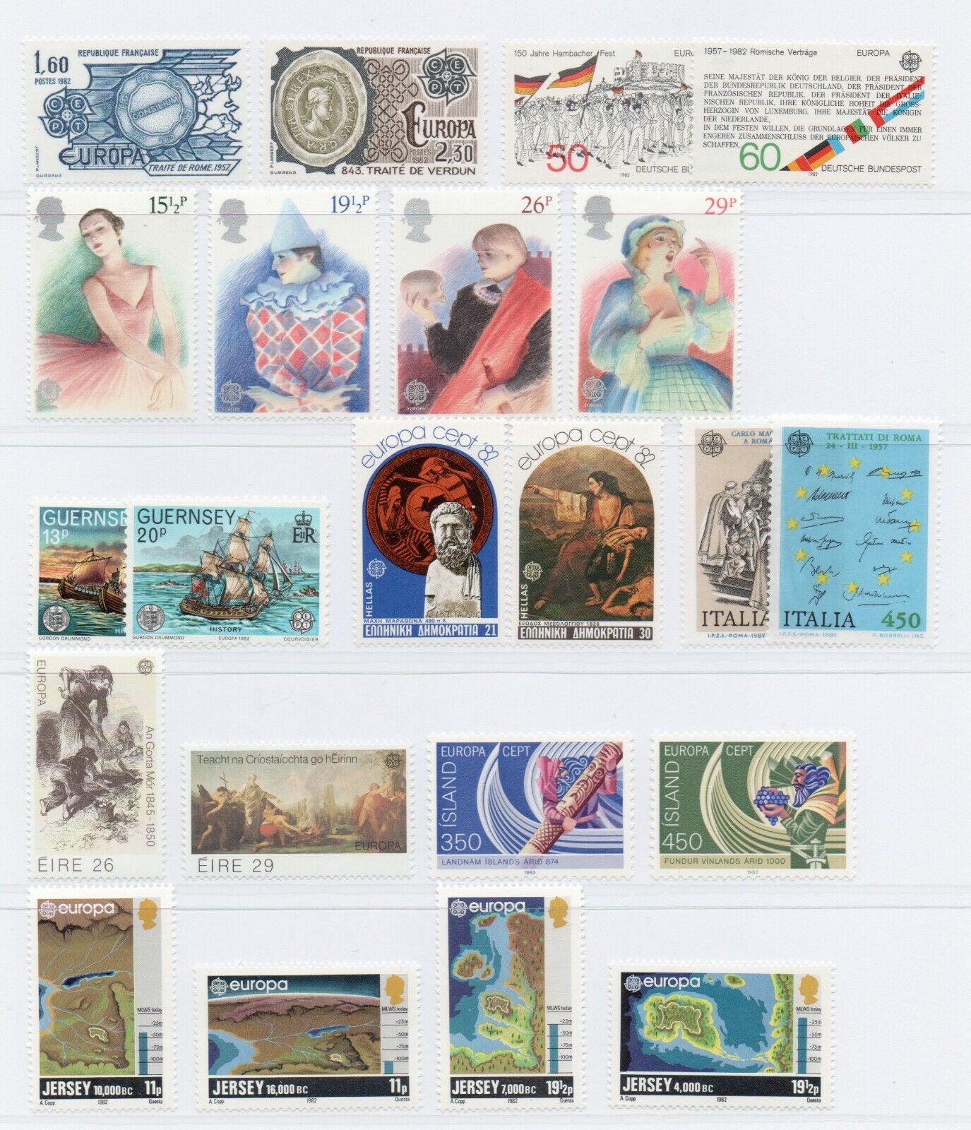 1982 - Europa CEPT (Anno completo) - Avvenimenti storici, 35 paesi, 71 v. MNH**