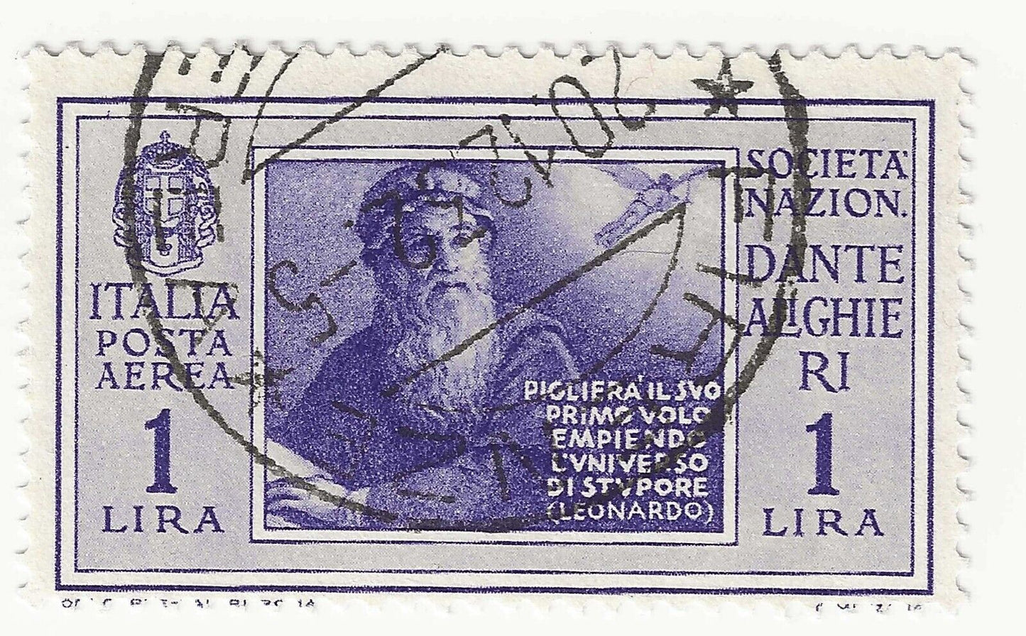 1932 Royaume - 1 L. alto Posta Aerea Leonardo Da Vinci utilisé (Sass. A27)