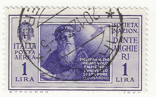 1932 Royaume - 1 L. alto Posta Aerea Leonardo Da Vinci utilisé (Sass. A27)