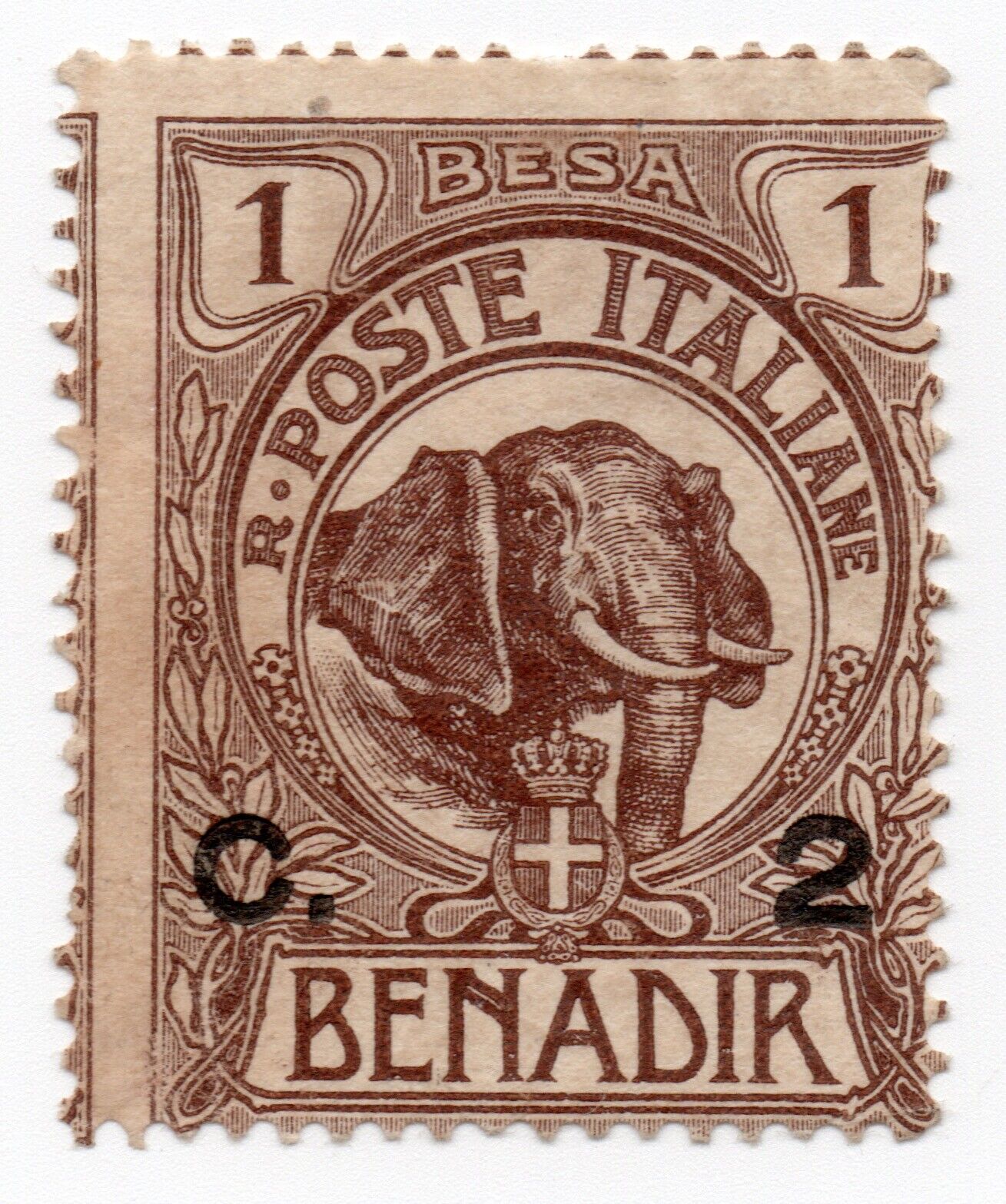 1906 - Colonie italiane (Somalia) - Francobolli del '03, 2 c. su 1 b. bruno MH