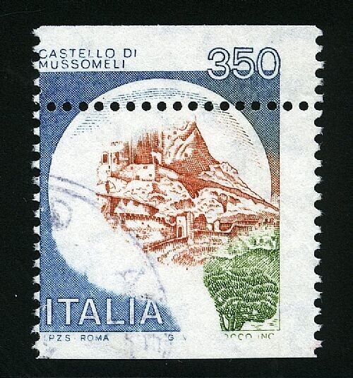 1980 Repubblica - 350 L. serie Castelli dentellatura orizzontale spostata usato