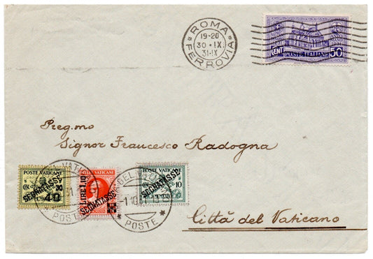 Vaticano - Busta con Segnatasse FDC 1.10.1931 con 50 c. Poste italiane A.S. 1931