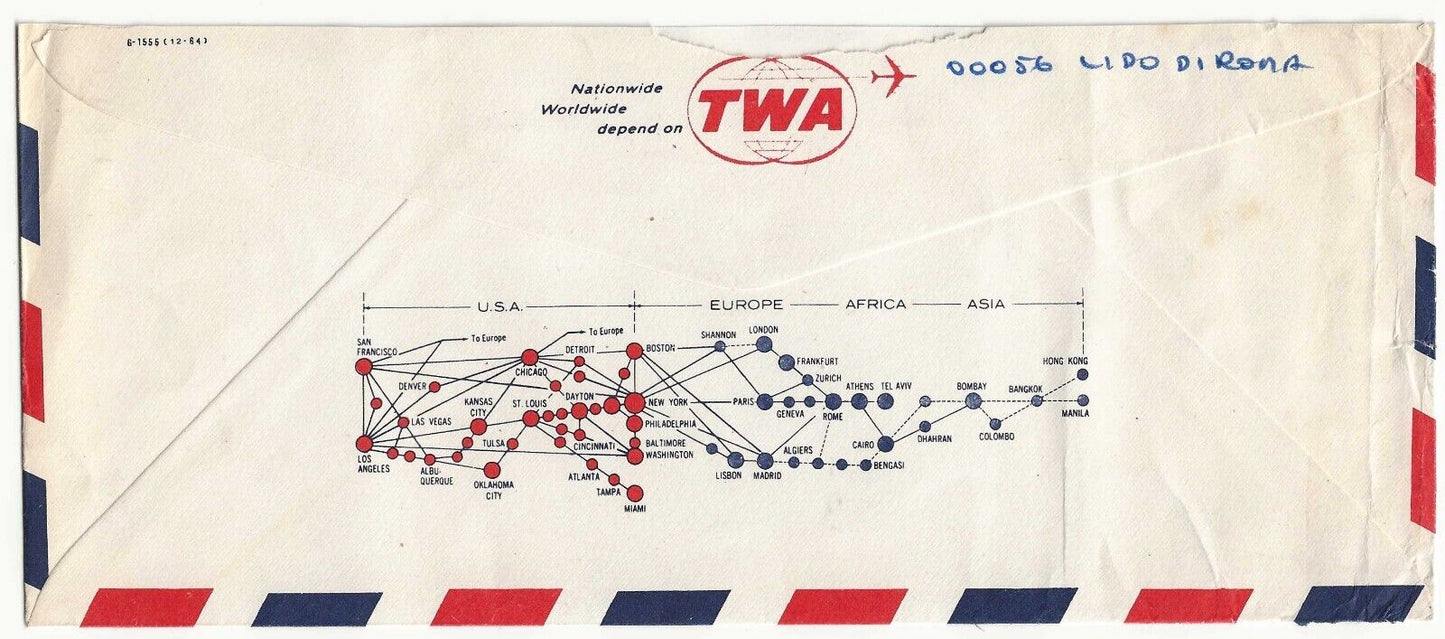 Repubblica italiana - 50 L. Cinquantenario Lions 1967 su busta per estero