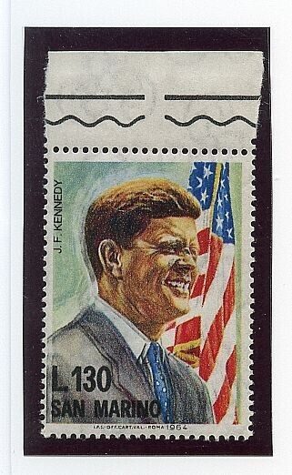 1964 San Marino - Kennedy 130 L. color slightly shifted MNH**