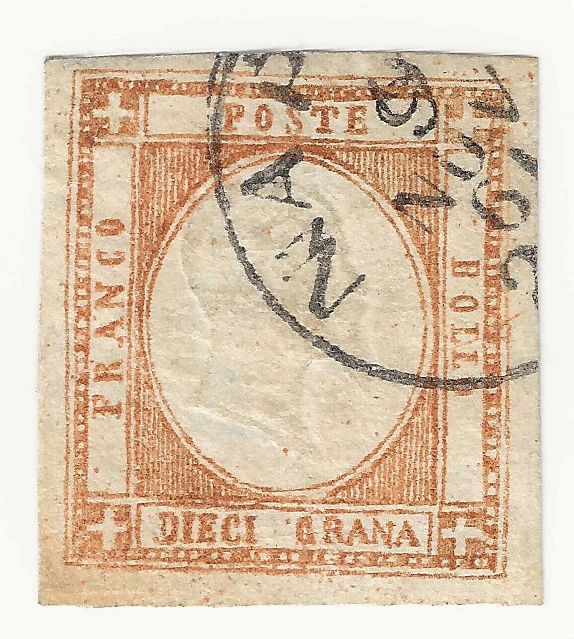 Ancient States (Naples) - 10 gr. orange False provinces signatures Em. Diena Fiecchi