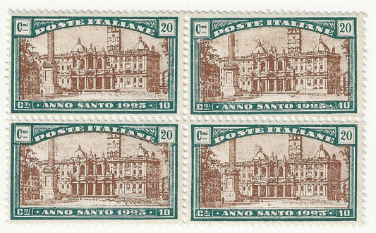 1924 Regno d'Italia - Blocco 20 + 10 cent. Anno Santo 1925 MNH**