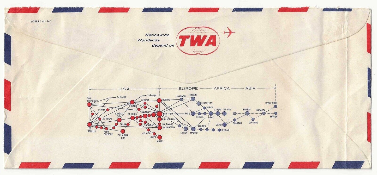 Repubblica italiana - Striscia 20 L. Adozione CAP 1967 su busta per la Germania