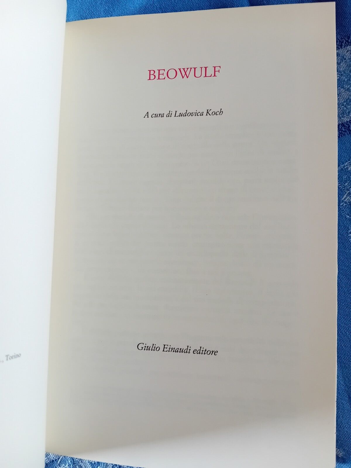 BEOWULF - Millenni Einaudi Ed. 1987