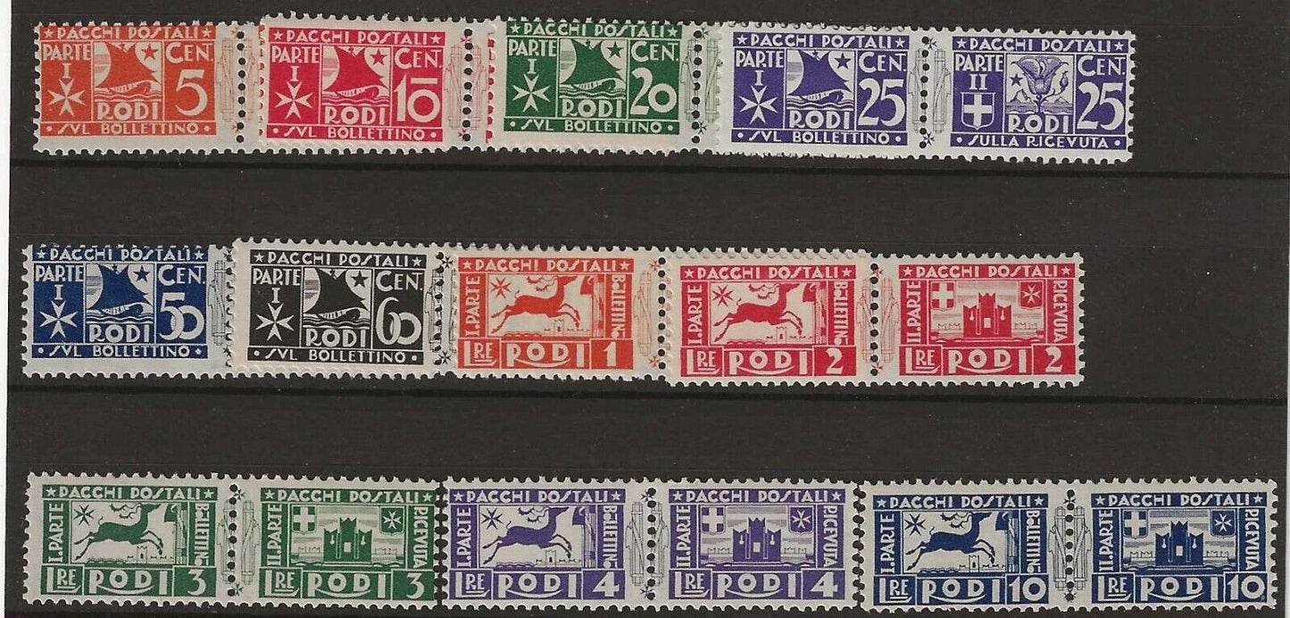 1934 Emissioni Generali Egeo - Serie completa Pacchi Postali "Rodi" MNH**