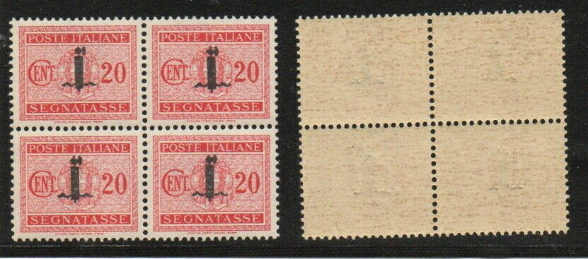 RSI 1944 - Quartina segnatasse 20 c. MNH **