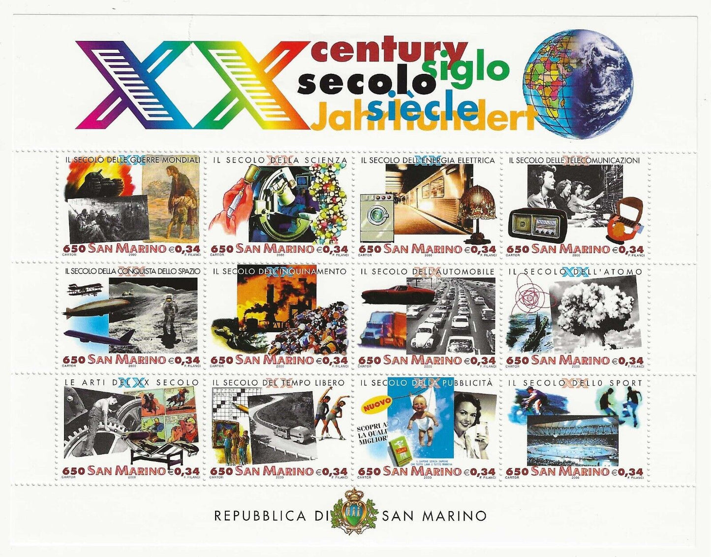 2000 San Marino - Foglietto XX secolo MNH**