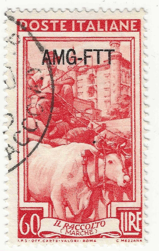 1950 Trieste Zona A (AMG-FTT) - 60 L. vermiglio "Italia al lavoro" usato