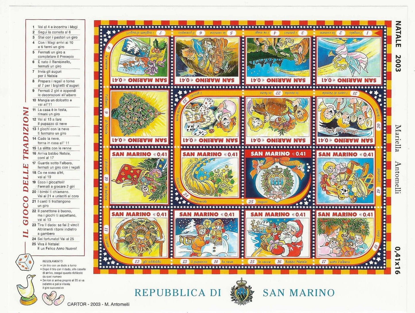 2003 San Marino - Foglietto Natale MNH**