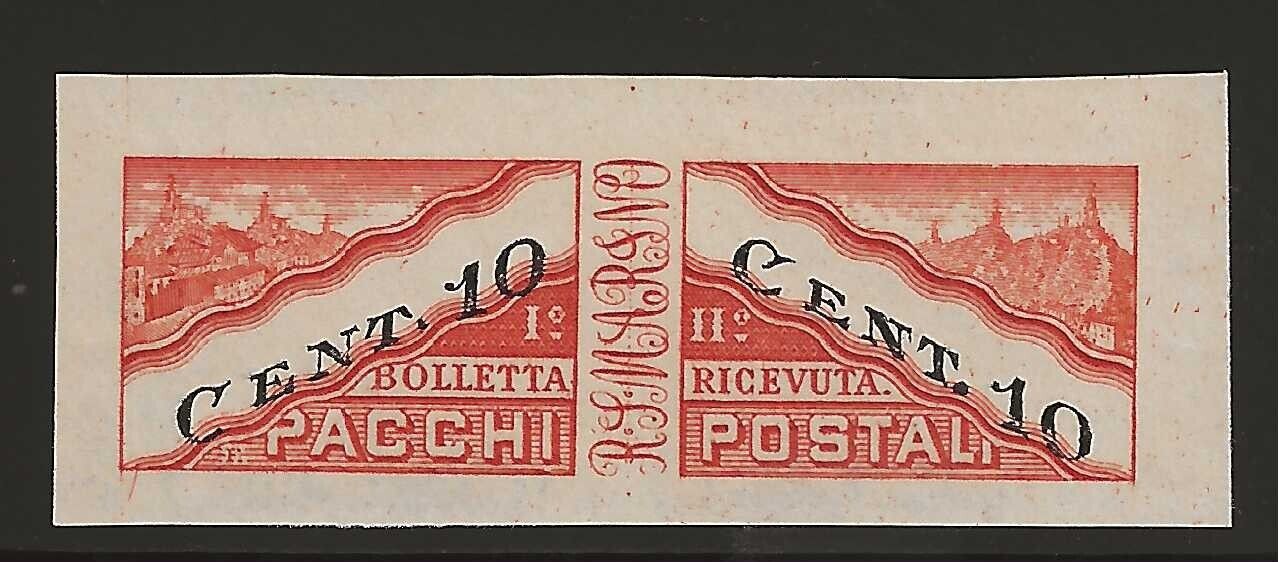 1946 San Marino - 10 cent. Pacchi postali arancio e nero non dentellato MNH**