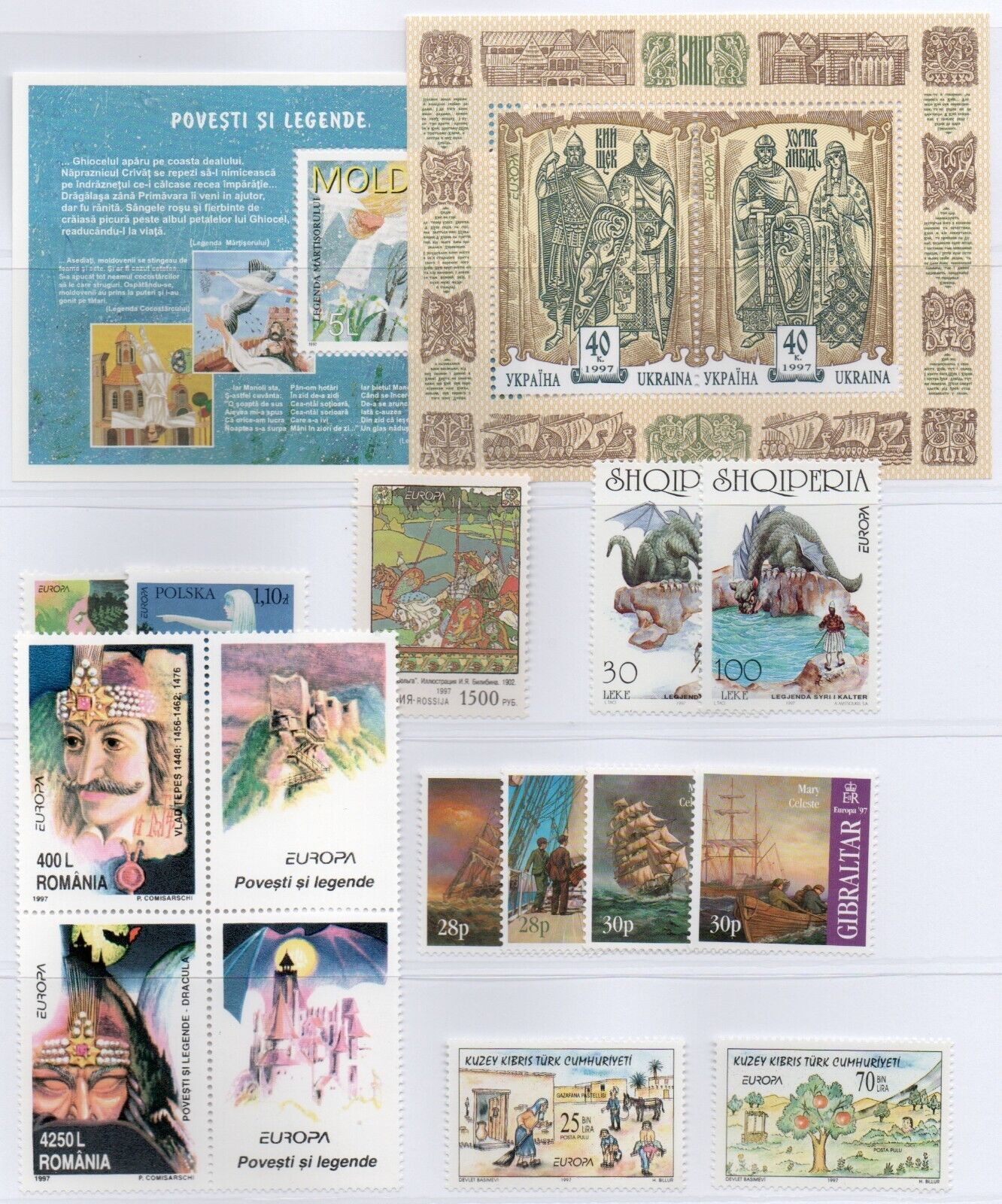 1997 Europa CEPT, Storie e leggende senza Croazia, Bosnia Jugoslavia MNH