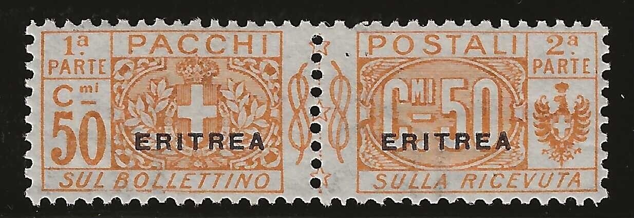 1916 Colonie (Eritrea) - Pacchi postali "nodo" 50 cent. MH*