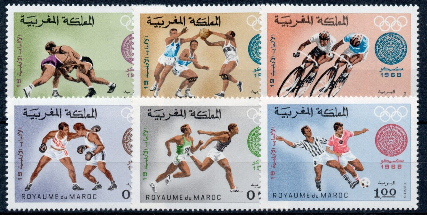 1968 - Marocco (Regno) - Giochi Olimpici del Messico, 6 valori MNH**