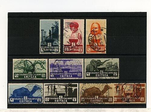 1933 Colonie italiane (Eritrea) - Soggetti africani 10 val. serie completa usata