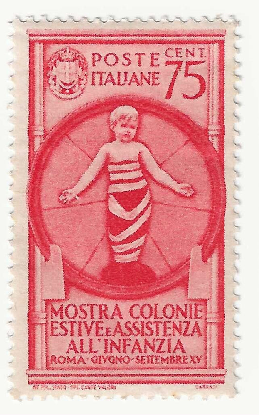 1937 Regno d'Italia - Mostra Colonie Estive, 75 cent. carminio MNH**