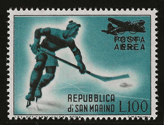 1956 San Marino - Posta aerea Olimpiadi di Cortina 100 L. MNH**