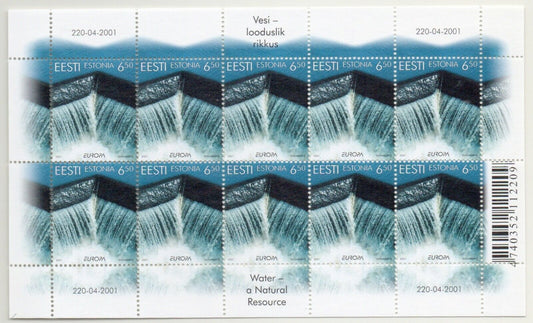 2001 - Europa CEPT (Estonia) - Acqua ricchezza naturale, minifoglio 10 val.MNH**